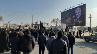 حضور دانشجویان و کارکنان دانشکده فنی شهید رجائی کاشان در مراسم وداع با شهید حاج قاسم سلیمانی 2