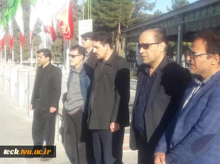تجدید میثاق هیئت رئیسه و برخی استادان و کارکنان دانشکده فنی با شهیدان دفاع مقدس، مدافعین حرم و شهدای انقلاب بهمن97 و حضور در گلزار شهدای دارالسلام کاشان 4