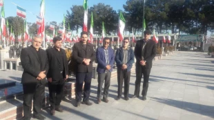 تجدید میثاق هیئت رئیسه و برخی استادان و کارکنان دانشکده فنی با شهیدان دفاع مقدس، مدافعین حرم و شهدای انقلاب بهمن97 و حضور در گلزار شهدای دارالسلام کاشان 12